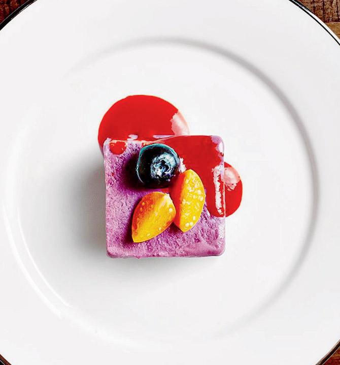 Forest Berry Frosty, a contemporary take on the Indian Kulfi, with a puree made from forest berry and white chocolate
