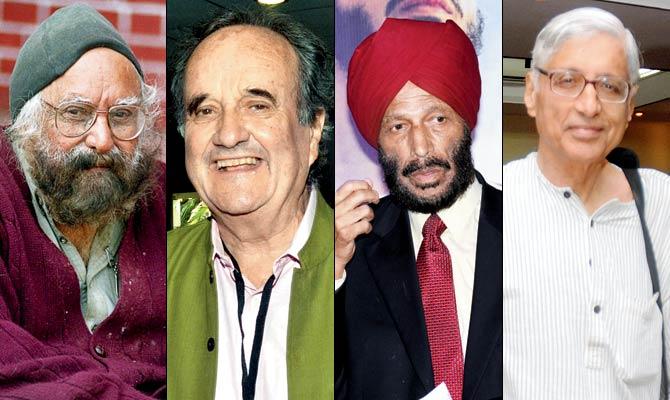 Khushwant Singh, Mark Tully, Milkha Singh and Rajmohan Gandhi