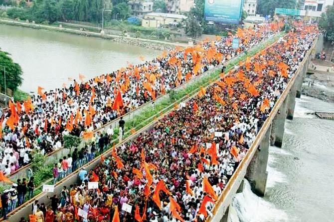 The Marathas took out a massive rally in Nashik on September 24. File pic