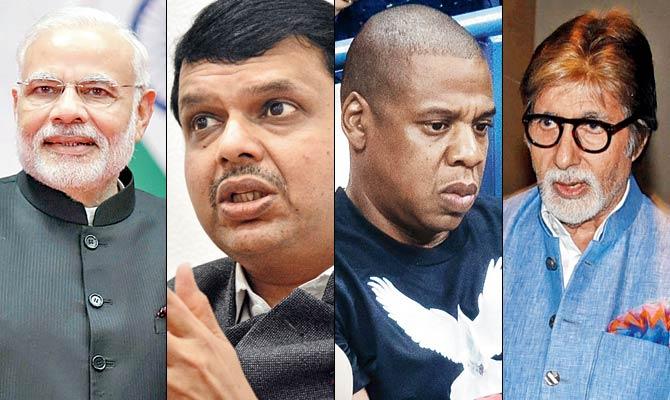 Narendra Modi, Devendra Fadnavis, Jay Z and Amitabh Bachchan