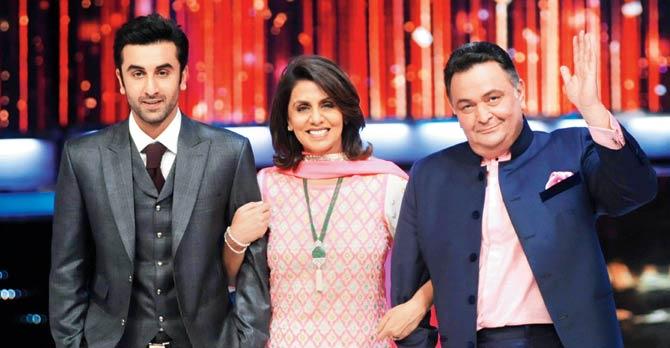 Ranbir, Neetu and Rishi Kapoor