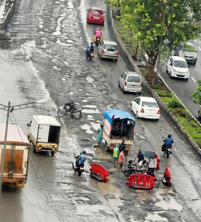 Pothole-riddled Western Express Highway is extremely hard to navigate