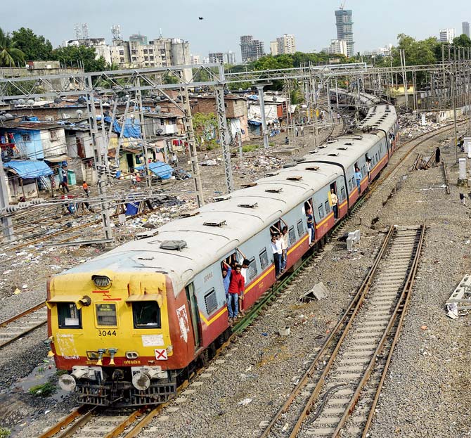 Western Railway is plagued by illegal encroachments all along the Mumbai Central-Virar belt, but will slowly tackle this menace. File pic