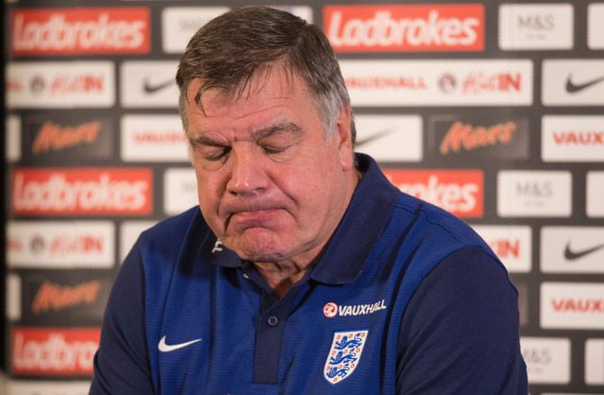 Sam Allardyce as he takes part in a press conference at St George