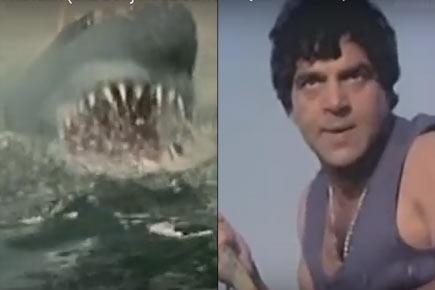 Watch! This video of Dharmendra fighting with a shark is hilarious