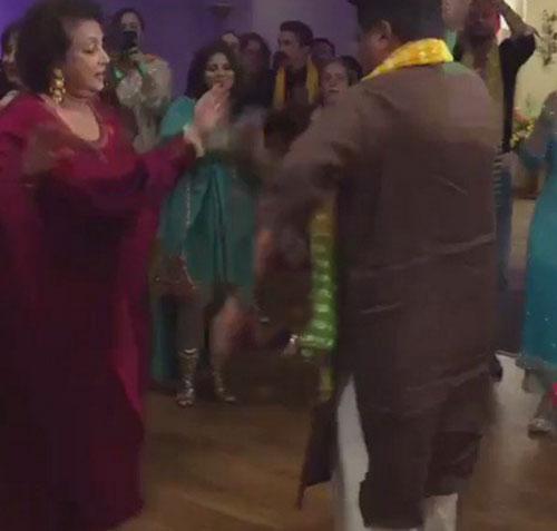 Video grab of Pervez Musharraf dancing with wife Sehba