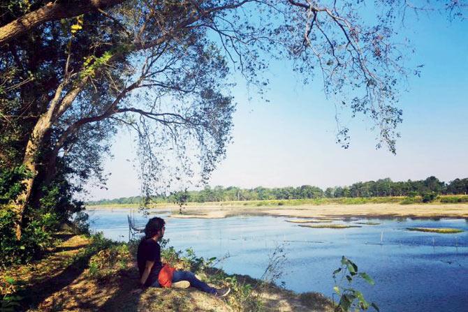 Papon on the banks of the Brahmaputra at Majuli in Assam
