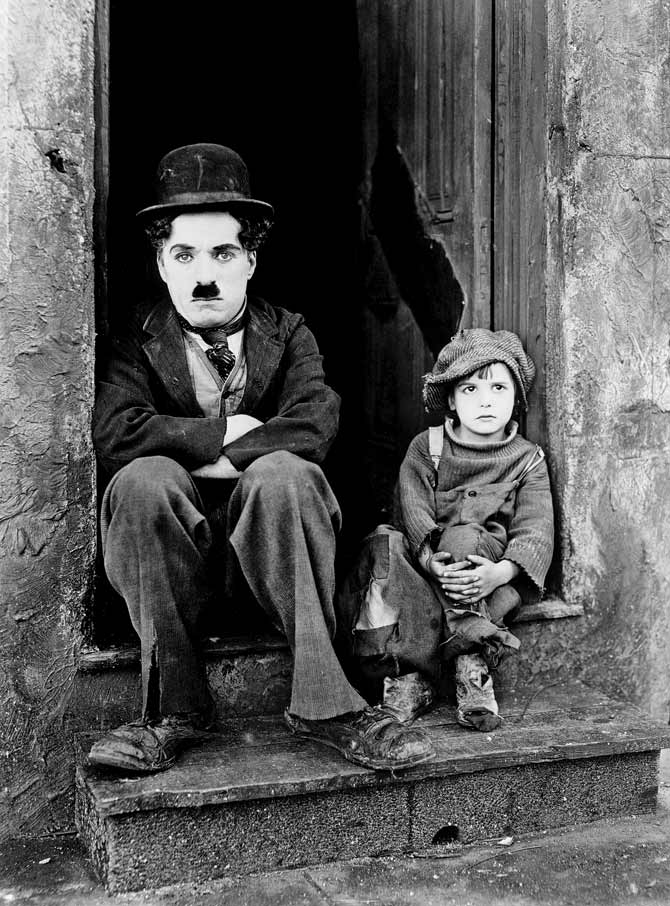 Charlie Chaplin in The Kid. Pics/GETTY images, WIKIMEDIA COMMONS