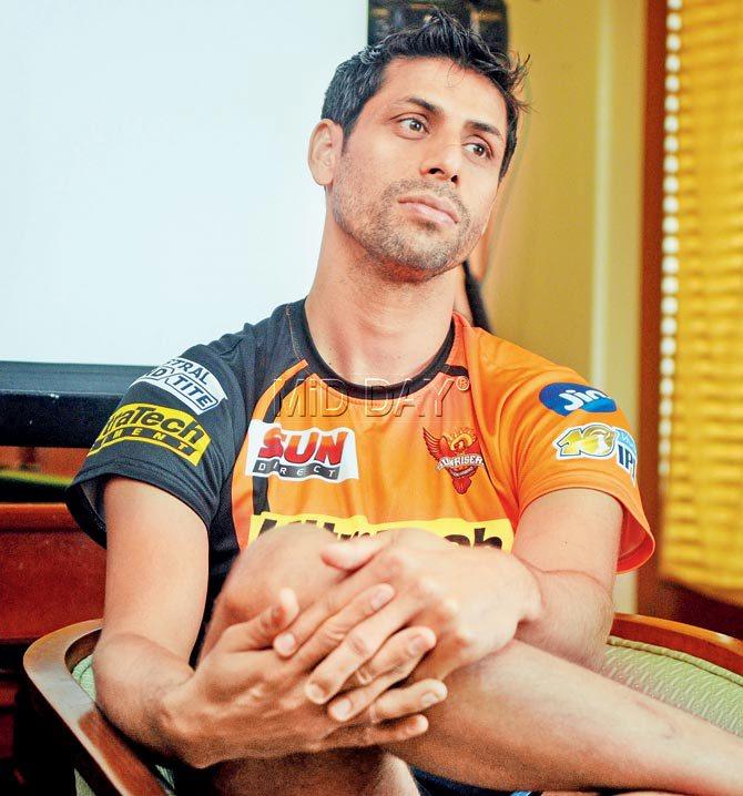 Ashish Nehra during a media interaction in a city hotel yesterday. Pic/Datta Kumbhar