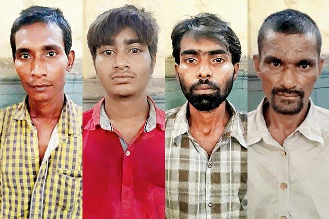 The accused: Raju Das, Gopal Jha, Altaf Khan and Abdul Shaikh