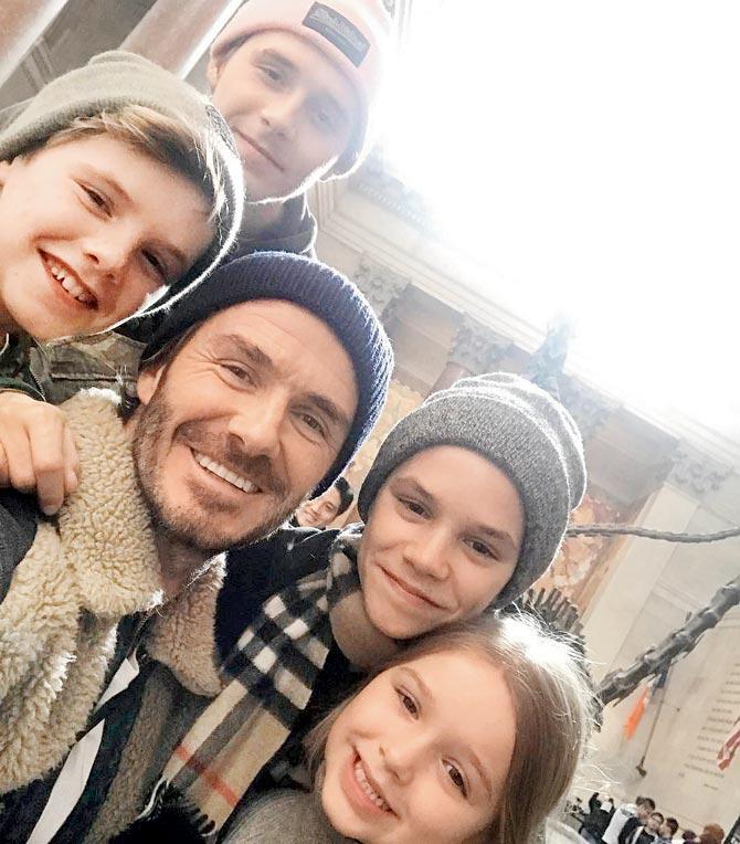David Beckham posted this picture with his kids on Instagram