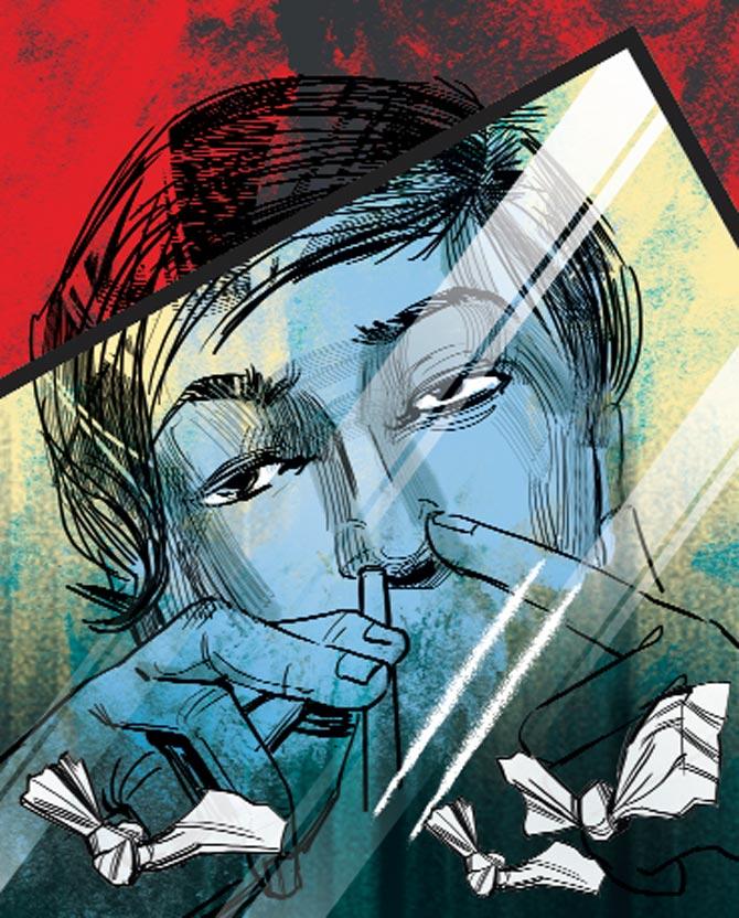 Youngsters are talked into giving love sips a chance to get a high, but soon, they get addicted and return again and again to get their fix. Illustration/Ravi Jadhav