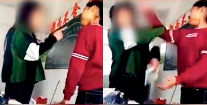Watch video: Angry teacher-student get into a slapping match