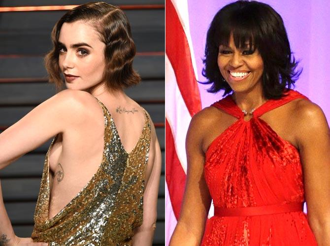 Lily Collins and Michelle Obama