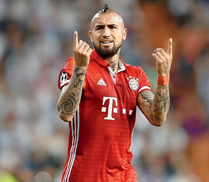 Bayern’s Arturo Vidal during the match against Real Madrid 