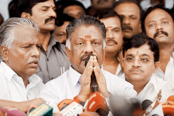 O Panneerselvam’s faction says cadres want him as both chief minister and AIADMK general secretary. Pic/AFP