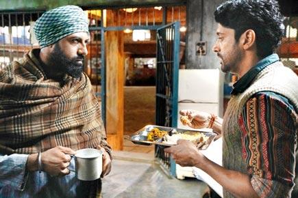 Farhan Akhtar and Gippy Grewal on sets of 'Lucknow Central'