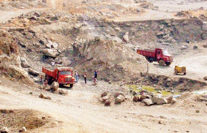 Navi Mumbai quarries are the biggest source of supply for crushed stones, sand and other construction materials. Pic for representational