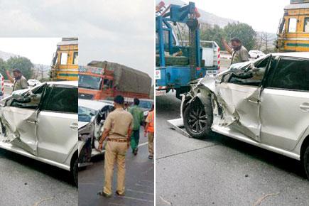 Racing gang of 15 has lucky escape in Mumbai-Pune Expressway mishap
