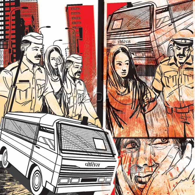 The 16-year-old has alleged that she and the other girls were rescued by the Pune police on two previous occasions, but both times officers gave them back to the pimps. Illustration/Ravi Jadhav