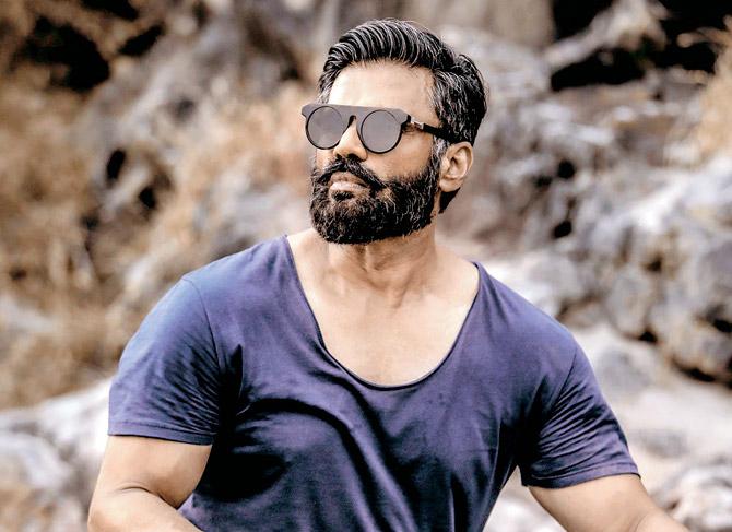 Suniel Shetty on the set of his reality show
