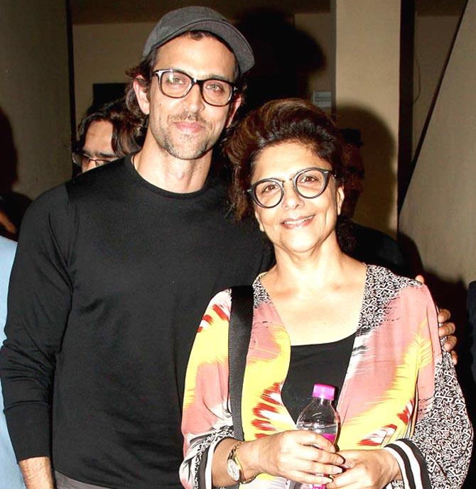 Hrithik Roshan with mother Pinky