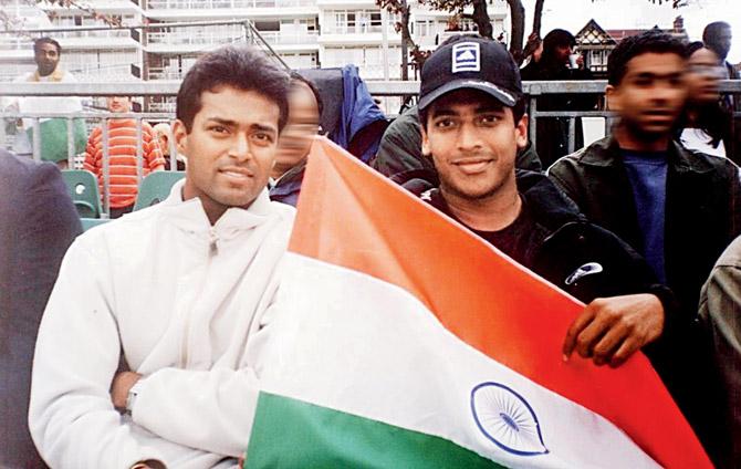Leander Paes and Mahesh Bhupathi, a happier frame from their younger days while on tour.