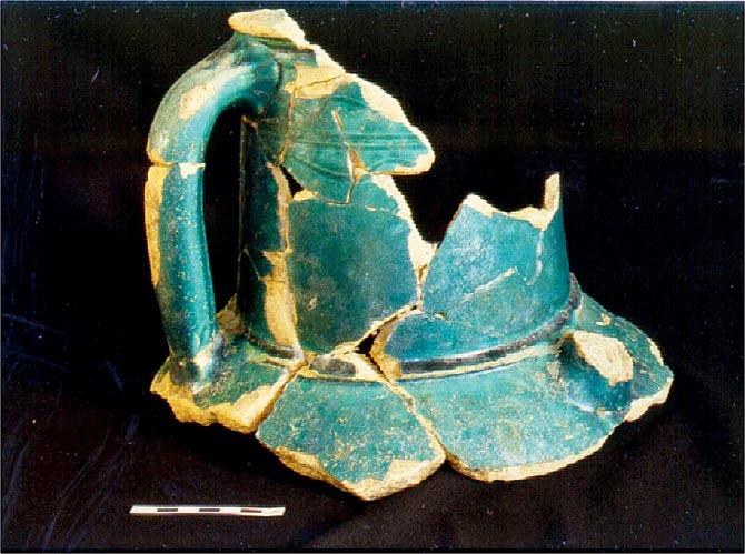 Sassanian-Islamic glazed ware, discovered in Sanjan, Gujarat