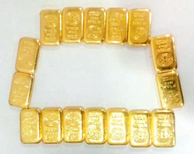 The gold bars the accused were trying to smuggle