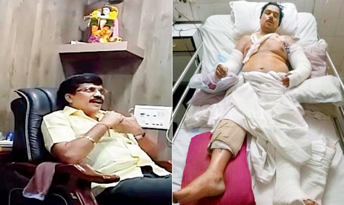 A grab of the video showing mastermind Prakash Pawar hatching the plan. (Right) Hotelier Hritik Krishna Patnayak recuperates in hospital