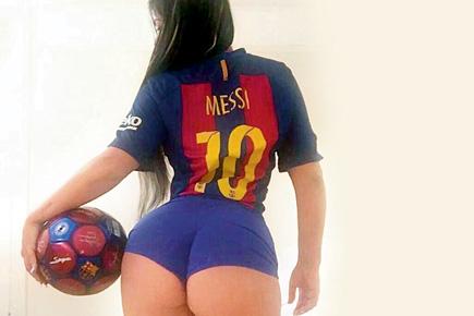 Miss Bum Bum Suzy Cortez strips for Lionel Messi's 500th goal
