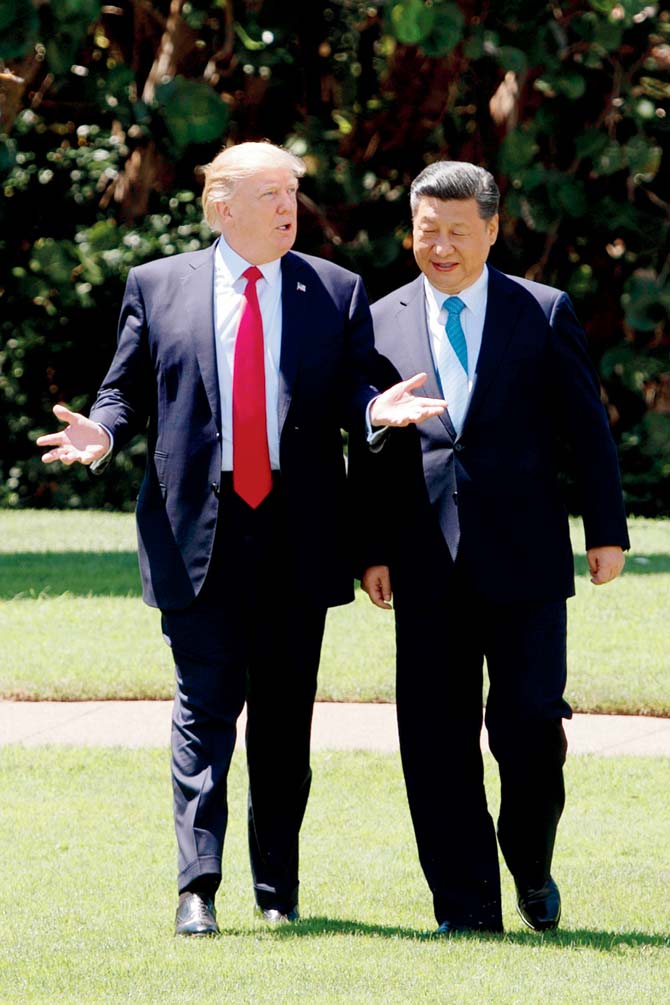 Donald Trump and Chinese President Xi Jinping. Pic/AFP