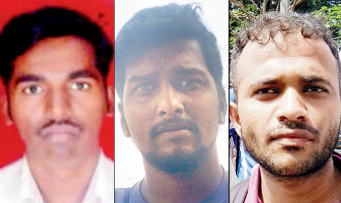 (From left) Accused Eknath Kenkre, victims Omkar Amberkar and Sanjay Chaudhary