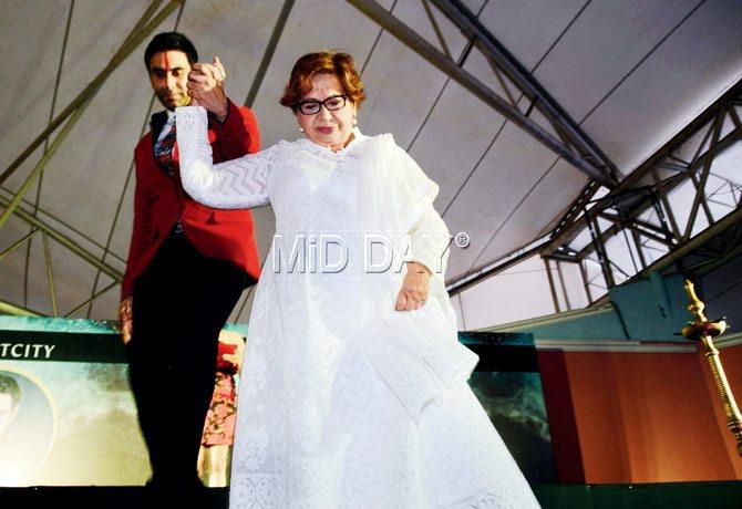 Dancer Sandip Soparrkar gives a hand to one of Hindi cinema
