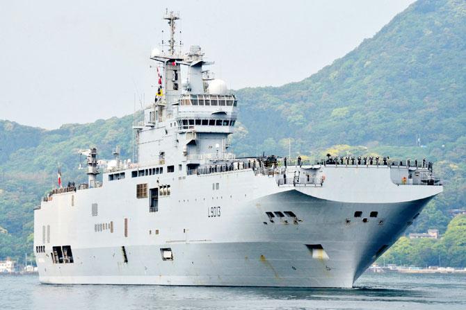 A French navy ship arrives at the Sasebo naval base in Japan for an international drill as tensions mounted over North Korea’s latest ballistic missile launch. Pics/AFP/AP
