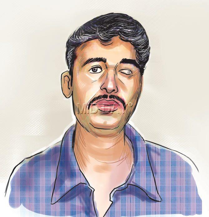 Ayaz Ansari aka Firoze Kaniya. illustration/Ravi Jadhav