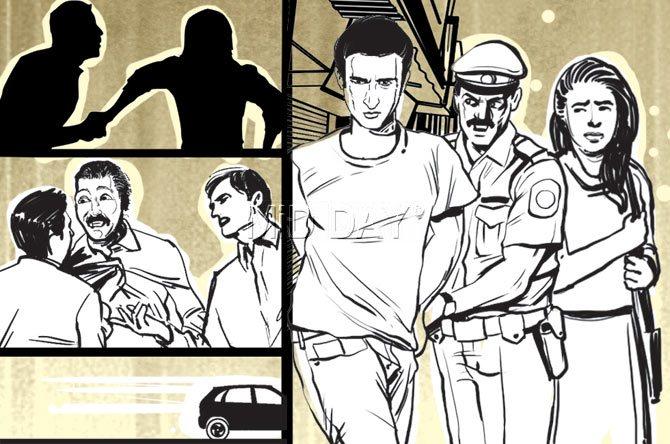 During the car chase, one of them tries to pull Archana out of the auto, but locals grab him and hand him over to the cops