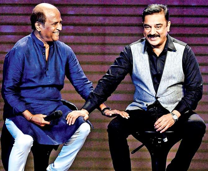 Rajinikanth (left) and Kamal Haasan. File pic