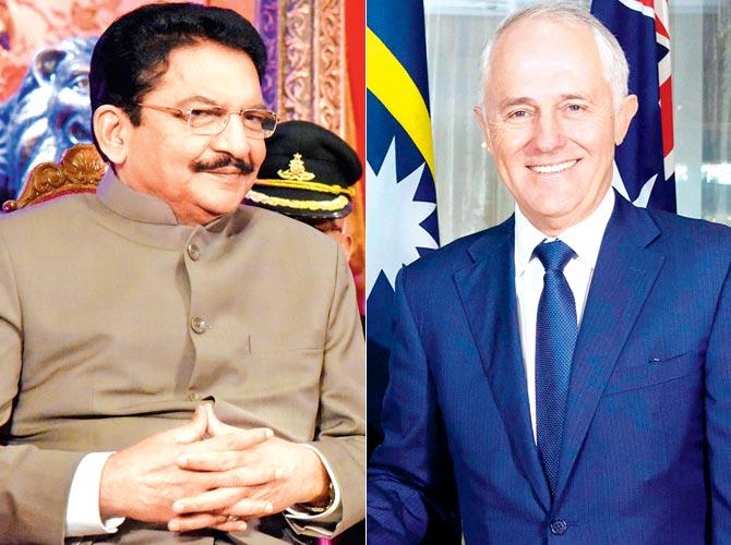 Governor of Maharashtra Ch Vidyasagar Rao and Aussie PM Malcolm Turnbull