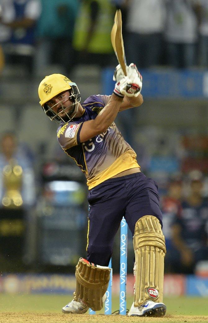 Kolkata Knight Riders cricketer Manish Pandey plays a shot during the 2017 Indian Premier League. Pic/AFP