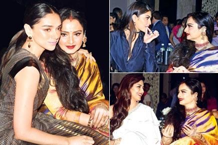 Rekha is missing from Parliament, but making heads turn at parties!