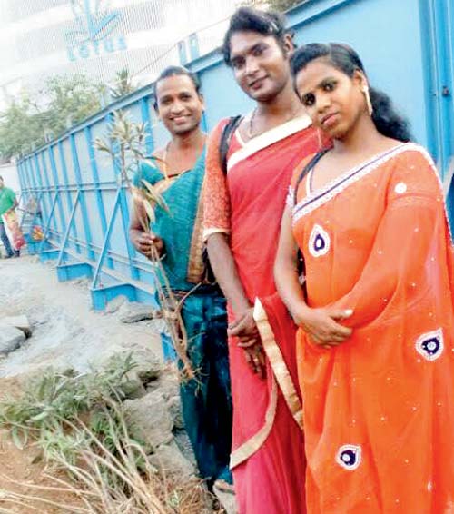 Transgender persons adopted a few plants from a median at Malad West on Monday