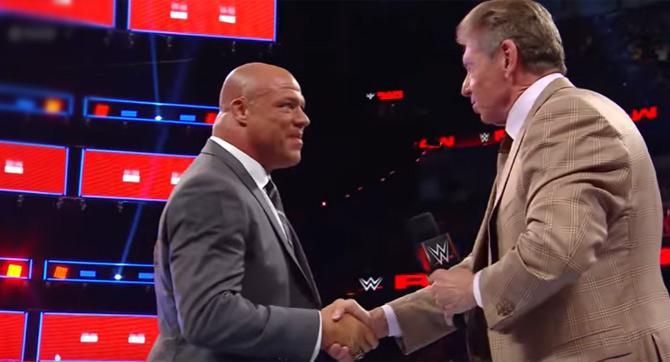Kurt Angle and Vince McMahon