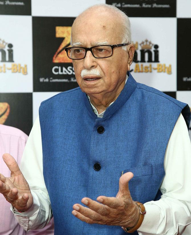 LK Advani attends a screening of 
