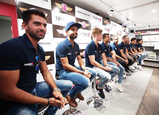 Rising Pune Supergiant players at an event in Pune