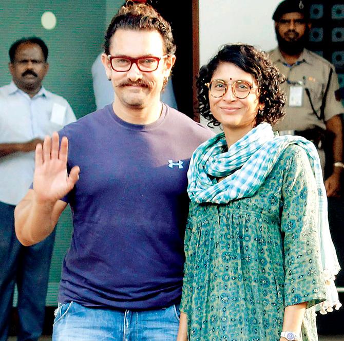 Aamir Khan with wife Kiran Rao