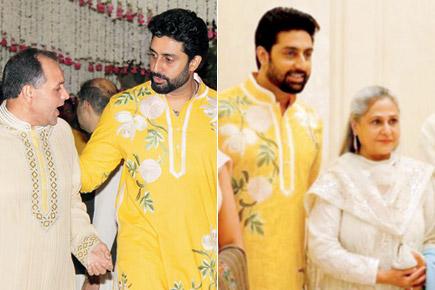 Abhishek Bachchan repeats his yellow kurta at Ambanis' Ganpati celebrations