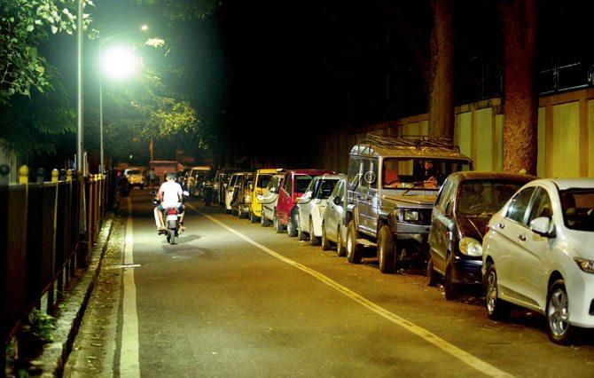 Bikers use the stretch to race in the night.