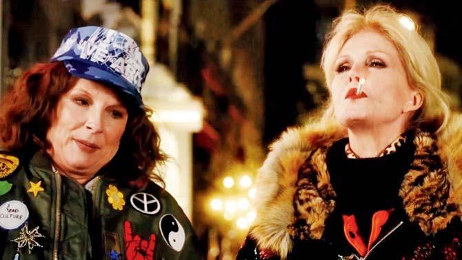 Jennifer Saunders, Joanna Lumley in a still from the 2016 remake of Abs Fab 