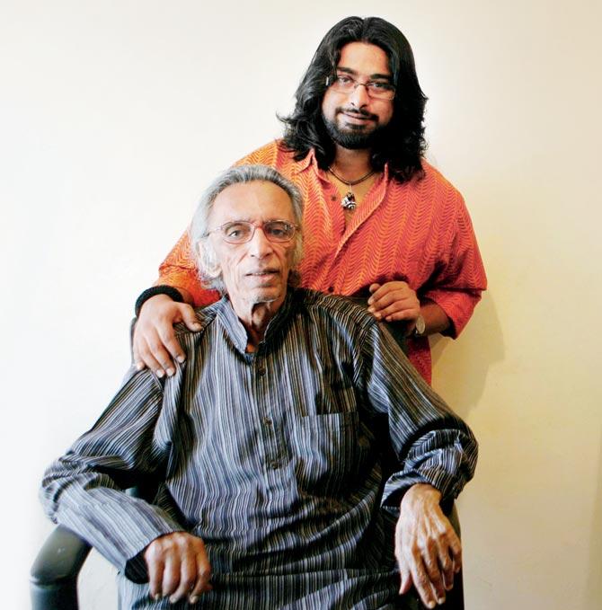 Tyeb Mehta with Akbar Mehta. Pic/Getty Images